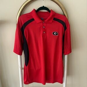 NCAA Georgia Bulldogs Red and Black Polo Shirt
